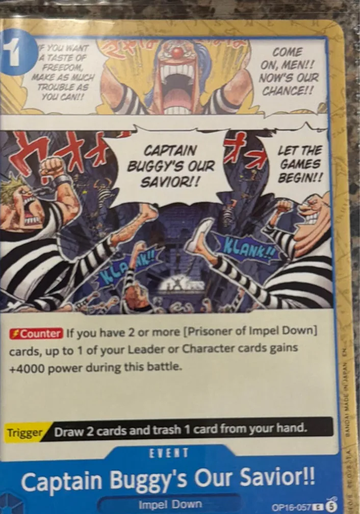 Captain Buggy's Our Savior!! · Impel Down · #OP16-057